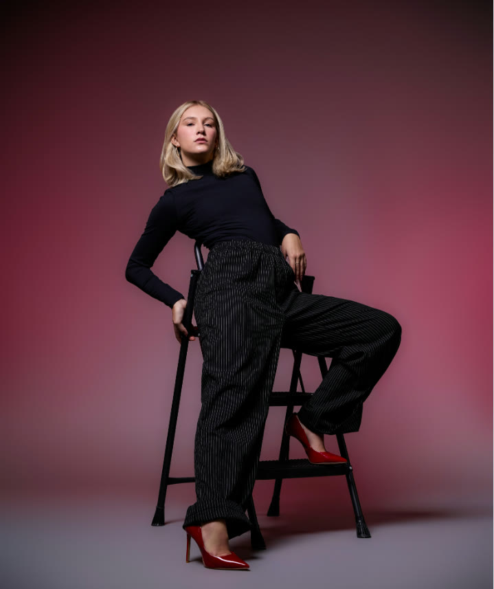 Editorial, pinstripe & heels